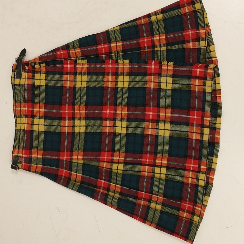 Scottish Wool Kilt Woman's Short Skirt Tartan Plaid Scotland Made Bright Colors